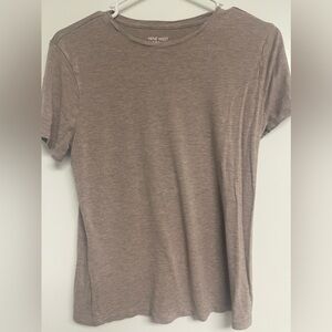 Beige basic tee. 9west